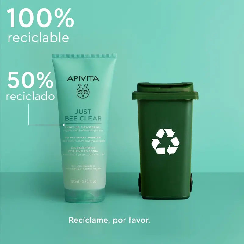 Apivita Gel Limpiador Purificante Just Bee Clear, 200 ml