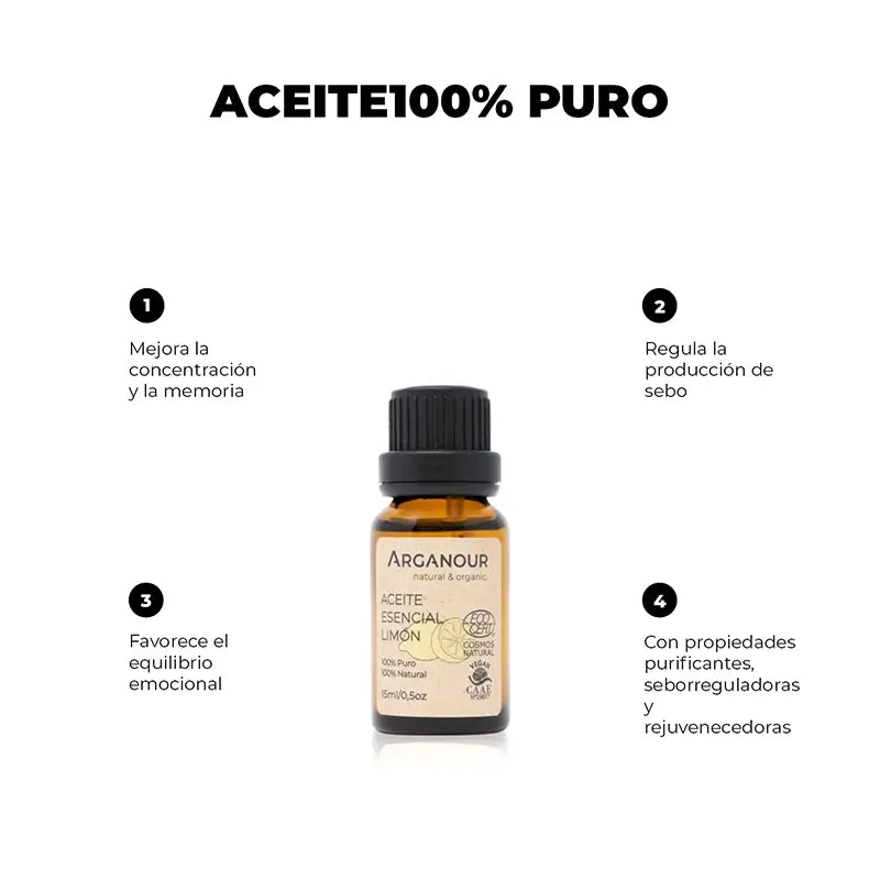 Arganour Aceite Esencial Aceite Esencial De Limón, 15 Ml