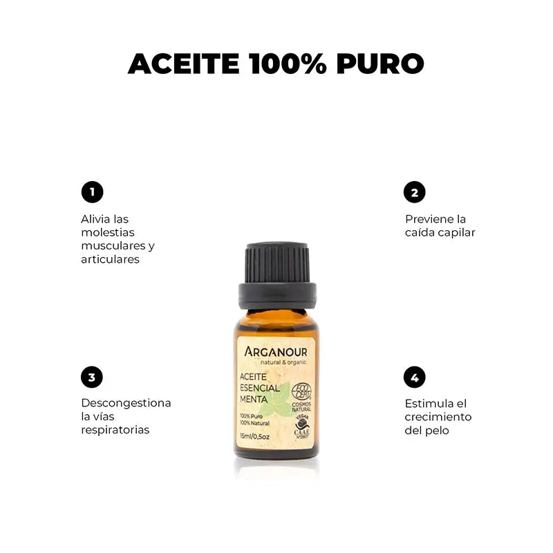 Arganour Aceite Esencial Aceite Esencial De Menta, 15 Ml