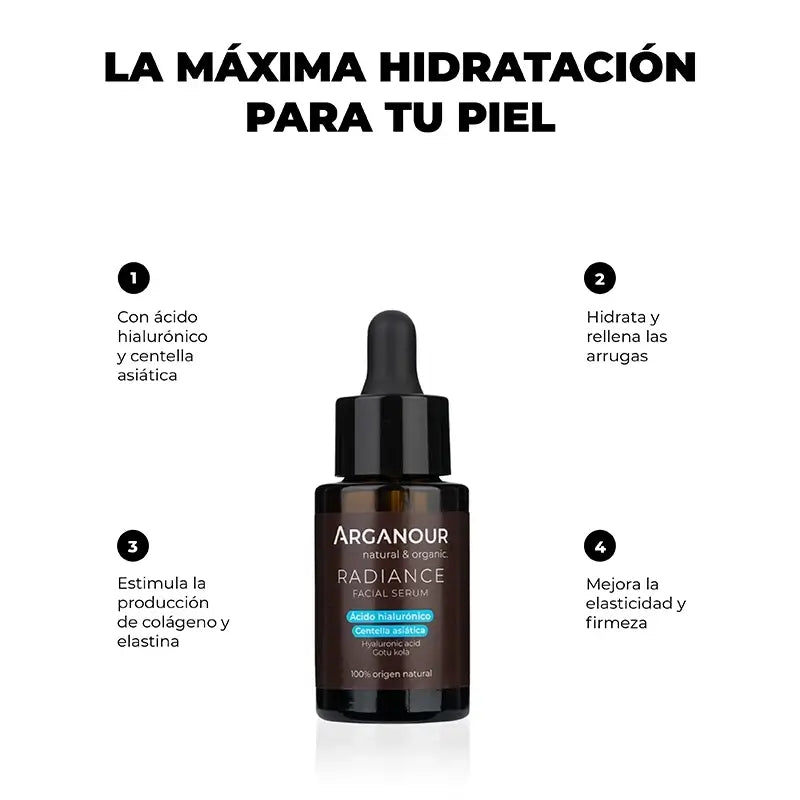 Arganour Facial Sérum Facial Radiance Ácido Hialurónico Y Centella Asiática, 30 Ml