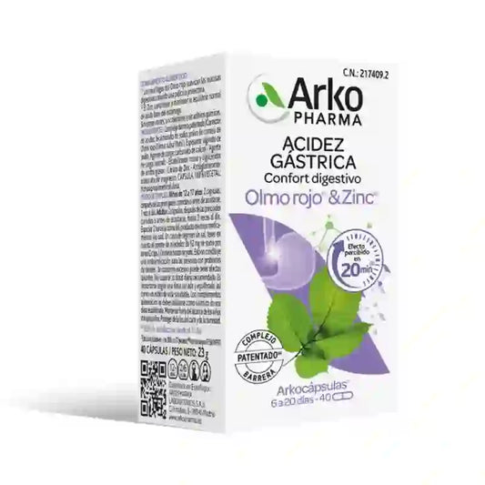 Arkopharma Arkocápsulas Acidez Gástrica, 40 cápsulas