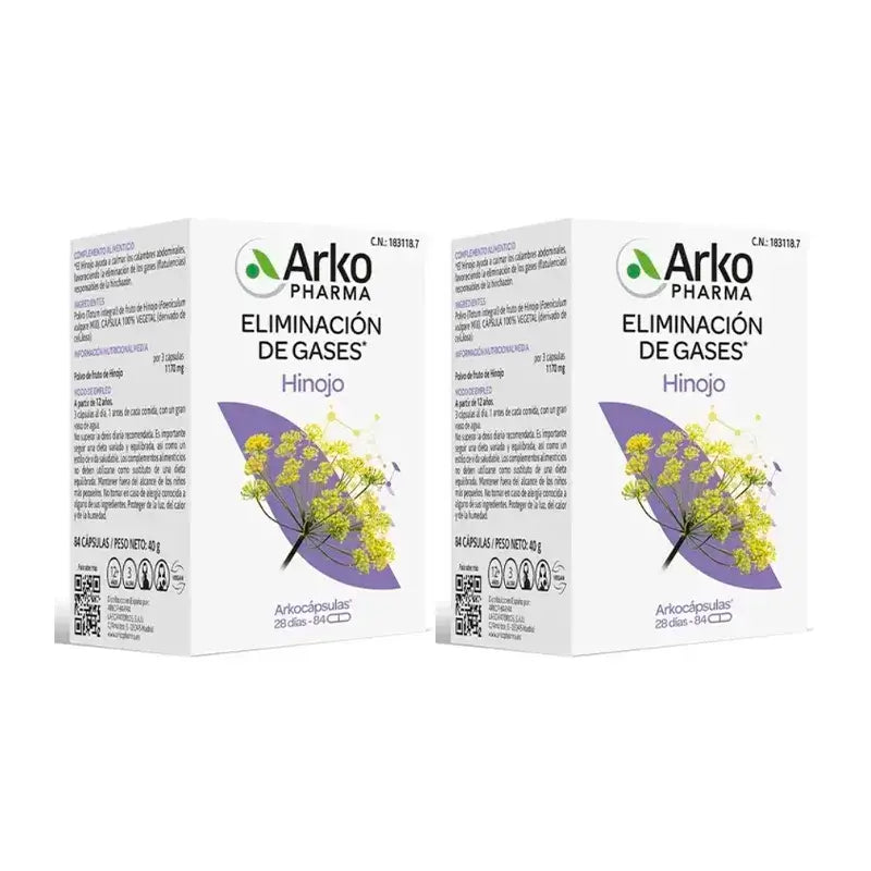 Arkopharma Arkocápsulas Hinojo, Pack 2 x 84 Cápsulas
