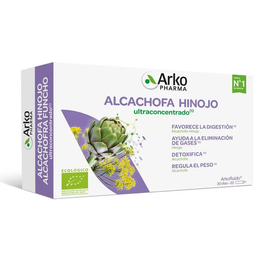 Arkopharma Arkofluido Alcachofa Hinojo Ultraconcentrado, 20 ampollas