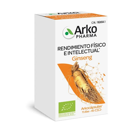 Arkopharma Arkocápsulas Ginseng Bio, 45 cápsulas