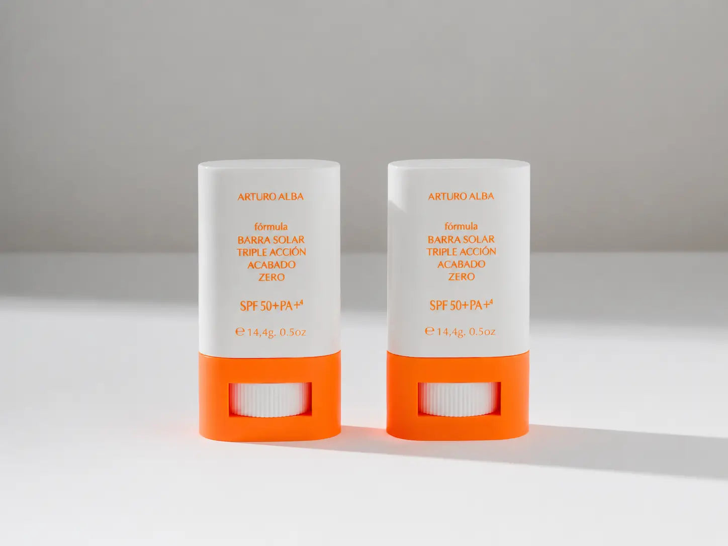 Arturo Alba Formula Barra Solar Triple Acción Acabado Zero 50+Spf 14, 4G , pack 2
