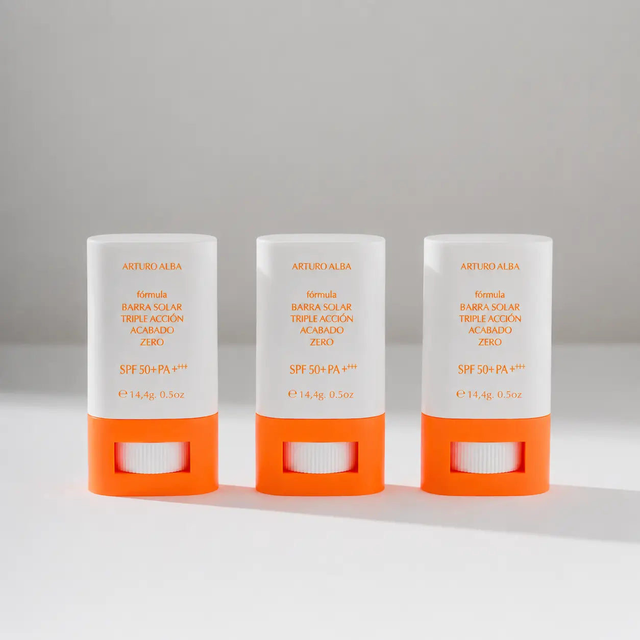 Arturo Alba Formula Barra Solar Triple Acción Acabado Zero 50+Spf 14, 4G , pack 3