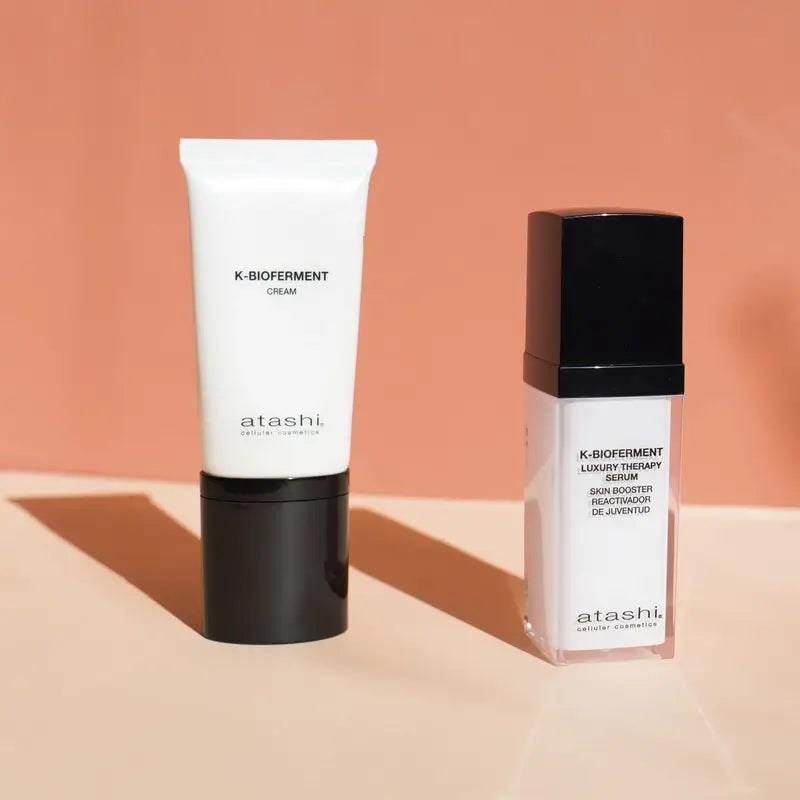 Atashi Cofre Ritual K-Bioferment Sérum + Crema Antiedad Revitalizante + Regalo Roller de jade