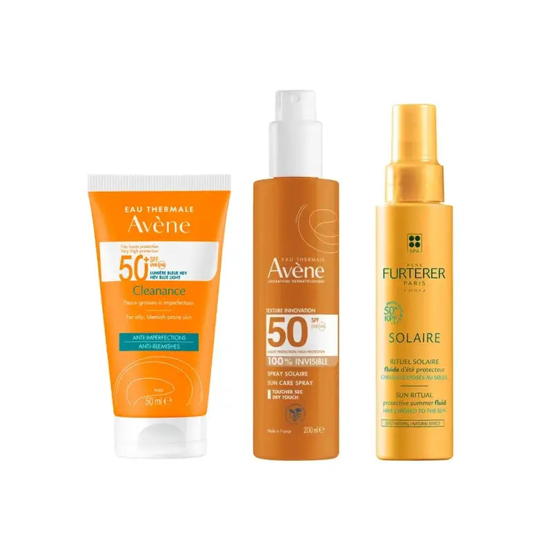 Avene Cleanance Spf 50+ 50 Ml + Spray Invisible Spf 50 200 Ml + Fluido Solar Protector Kpf 50⁺ 100 Ml