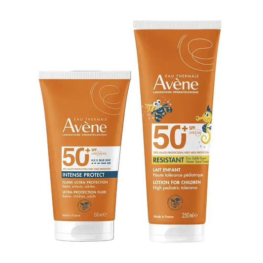 Avene Crema Spf 50+ Sin Perfume 50 Ml + Leche Spf 50+ Niños 250 Ml