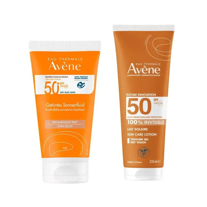 Avène Fluido Spf 50+ Color 50 Ml + Leche Invisible Spf 50 250 Ml