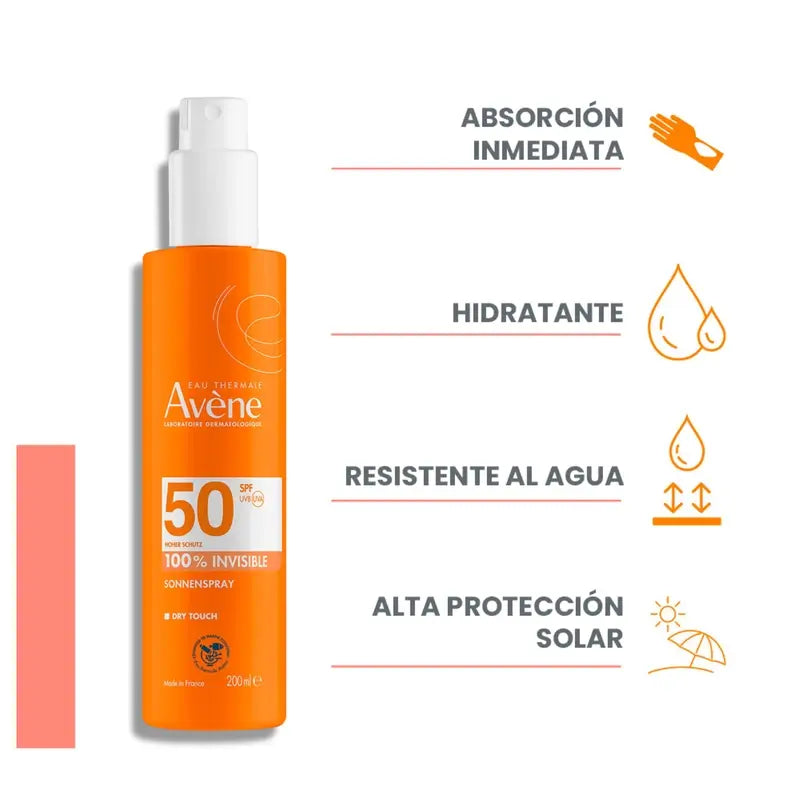 Avène Solar Spray Invisible Corporal SPF50+ 200ml