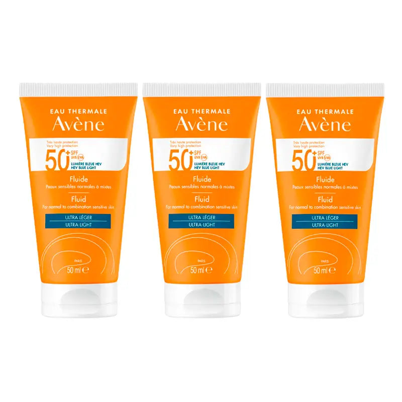 Avene Solar Fluido Spf50+, 3 x 50 ml