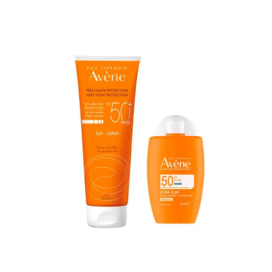 Avene Ultra Fluido Invisible Spf50 50 Ml + Leche Invisible Spf 50 250 Ml