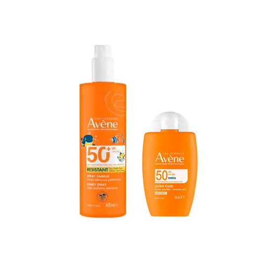 Avene Ultra Fluido Invisible Spf50 50 Ml + Spray Familia Spf50+ 400 Ml