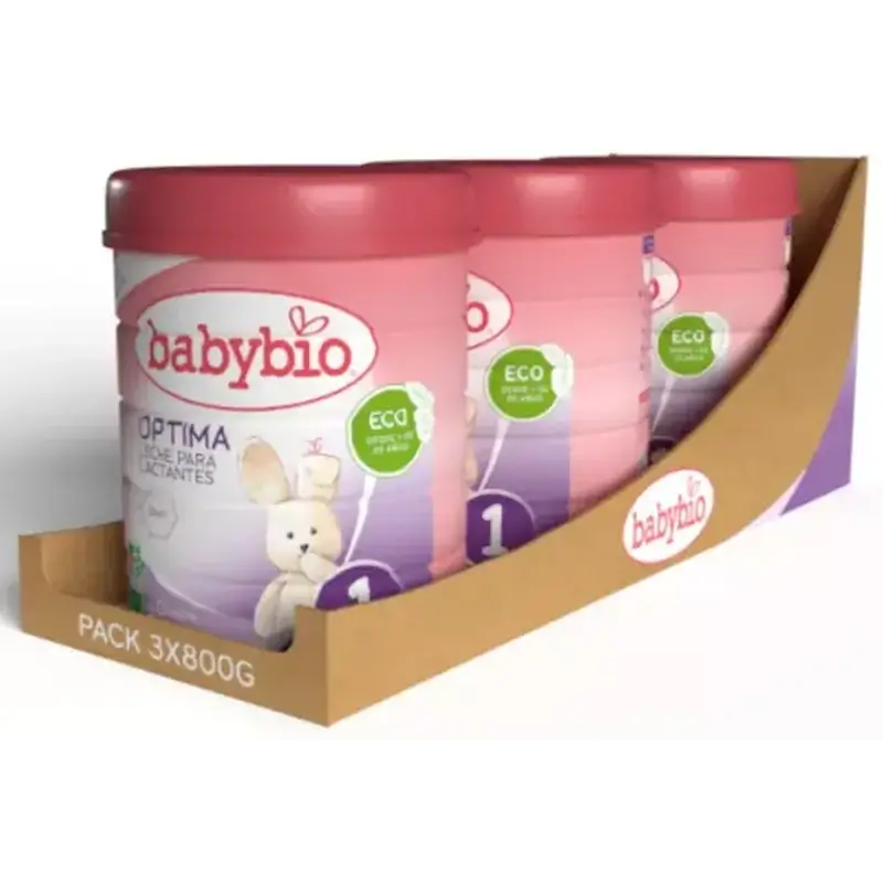 Babybio Optima 1 Leche de Vaca 0-6 Meses, Pack 3 x 800 gr