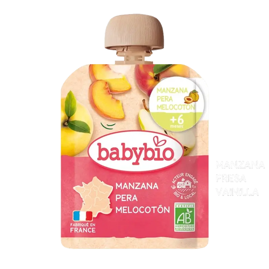 Babybio Pouche Manzana, Pera Y Melocotón , 90 gr