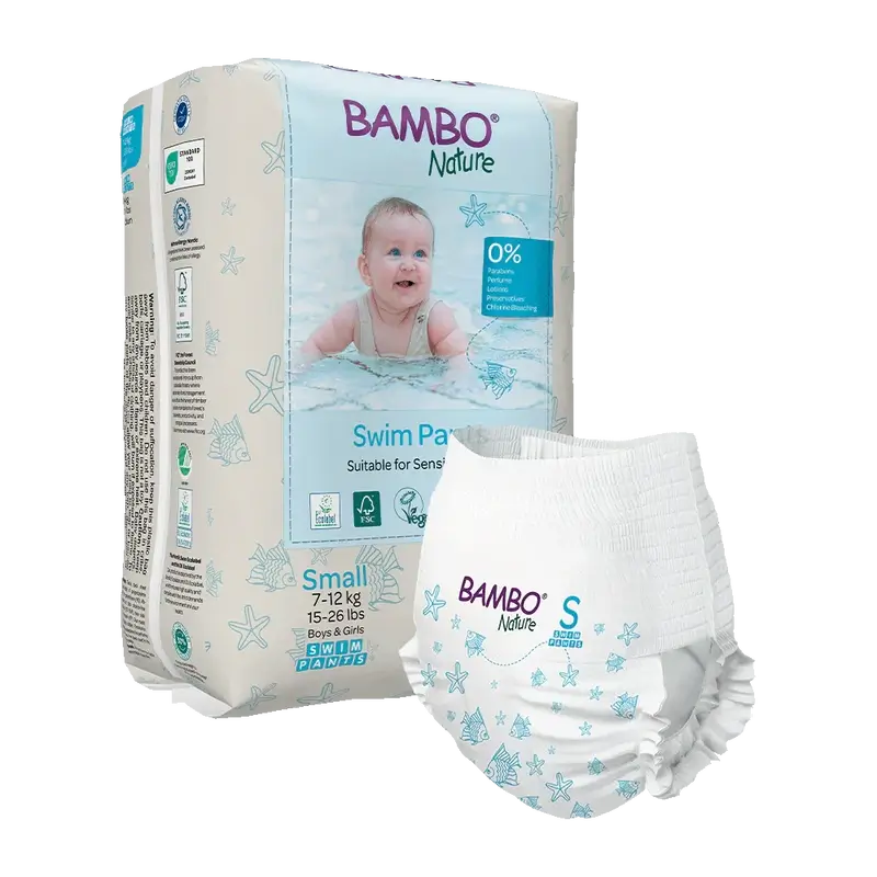 Bambo Nature Pañales de Agua Talla S (7-12Kg), 12 Unidades