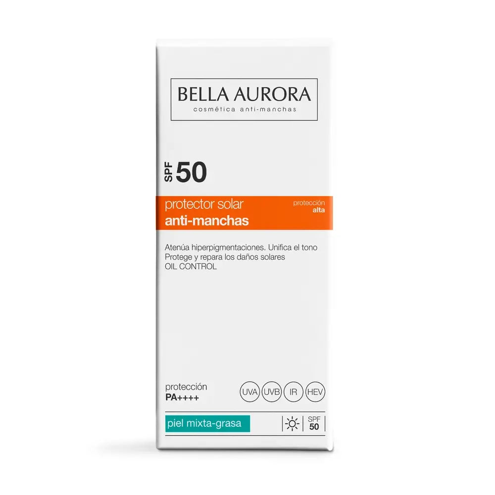 Bella Aurora Anti-Manchas Protector Solar Spf50. Piel Mixta-Grasa, 50 ml