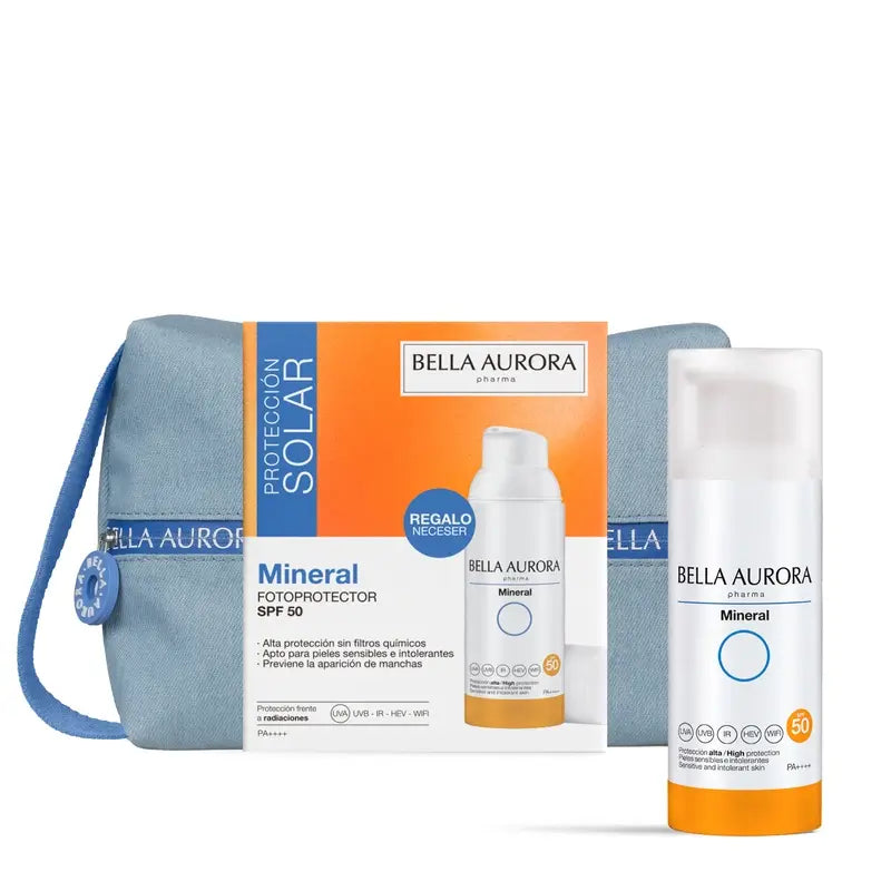 Bella Aurora Fotoprotector AntimanchasMineral Spf50 + Neceser Jean De Regalo, 50 ml