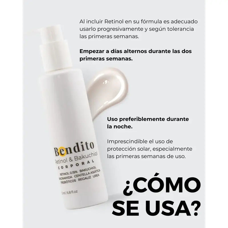 Bendito Retinol & Bakuchiol Crema Corporal, Pack 2 x 200 ml