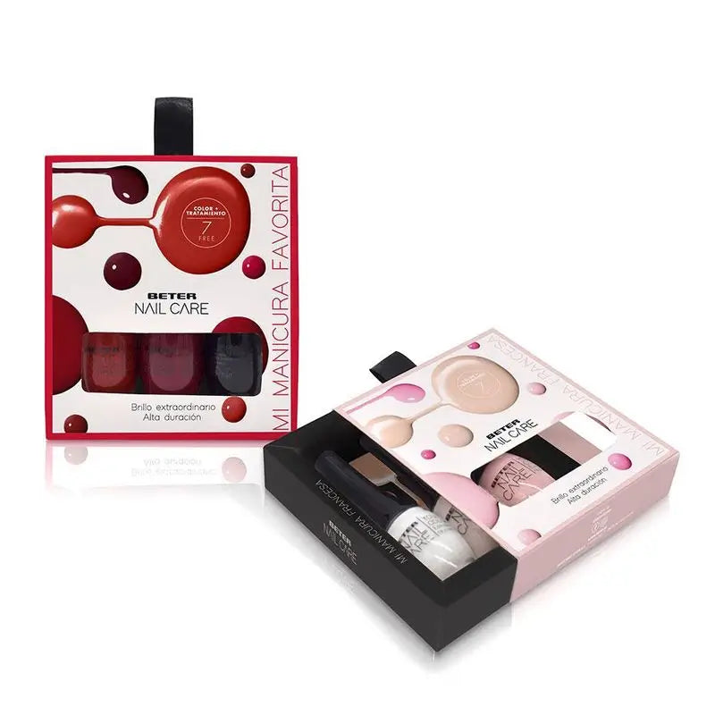 Beter Nail Care Pack 3X Esmaltes Manicura Red Lover