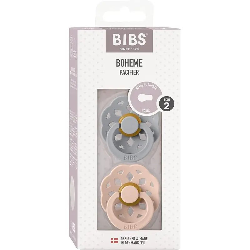BIBS 2 Chupetes Boheme Cloud/Blush 6/12 Meses