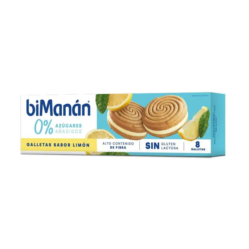 Bimanán Galleta Limón Sin Azúcares Añadidos, 8 unidades