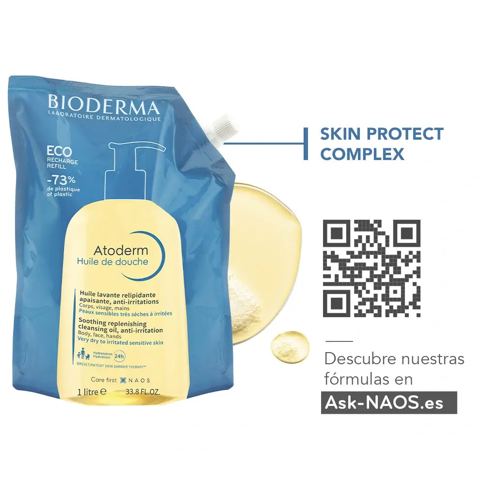 Bioderma Atoderm Aceite De Ducha Eco-Refill, 1 L