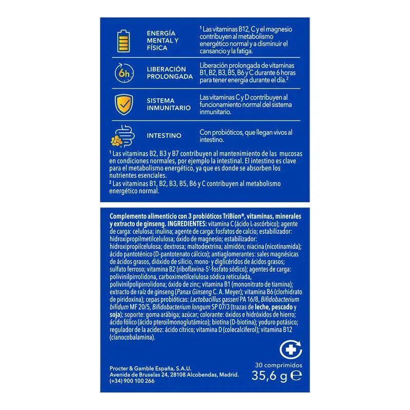 Bion3 Energy Multivitamínicos, 30 Comprimidos