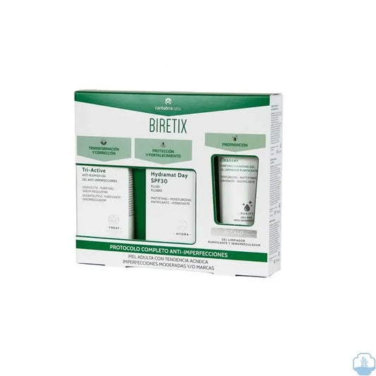 Biretix Pack Triactive Gel + Hydramat Spf30 + Regalo Minitalla Cleanser