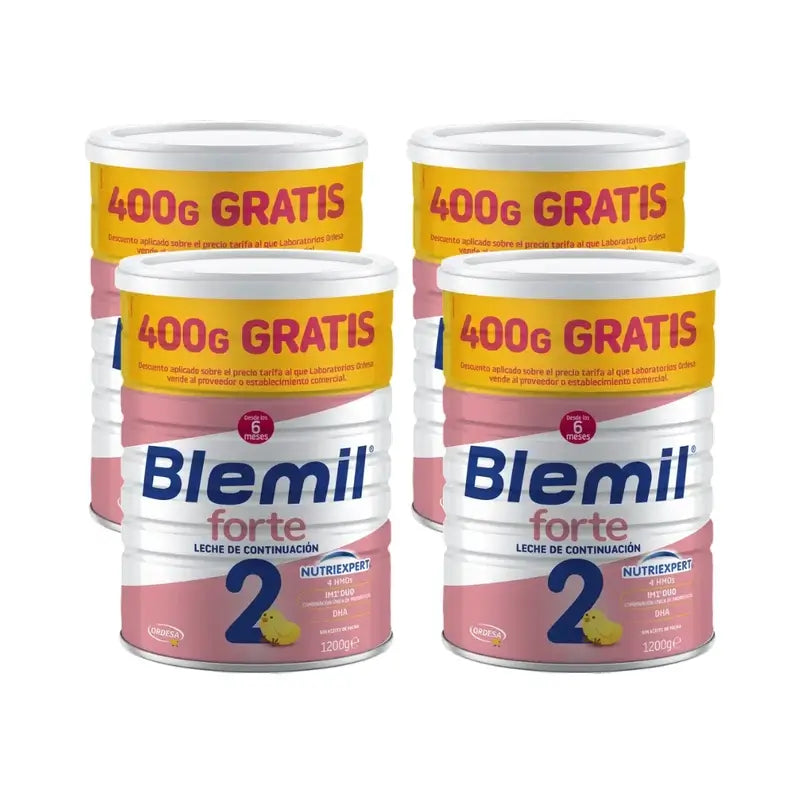 Blemil 2 Forte 800+400 Gratis, 4X1200 Gramos