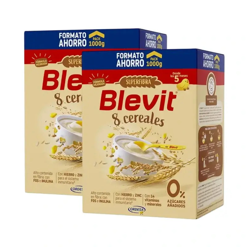 Blevit Alimentación Infantil Superfibra 8 Cereales, 2X1000 Grs