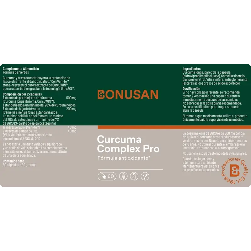 Bonusan Curcuma Complex Pro , 60 cápsulas