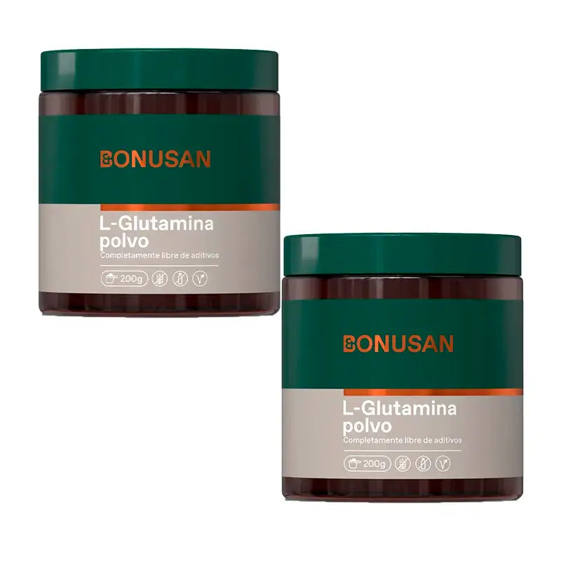 Bonusan L-Glutamina Polvo, Pack 2 x 200 gr