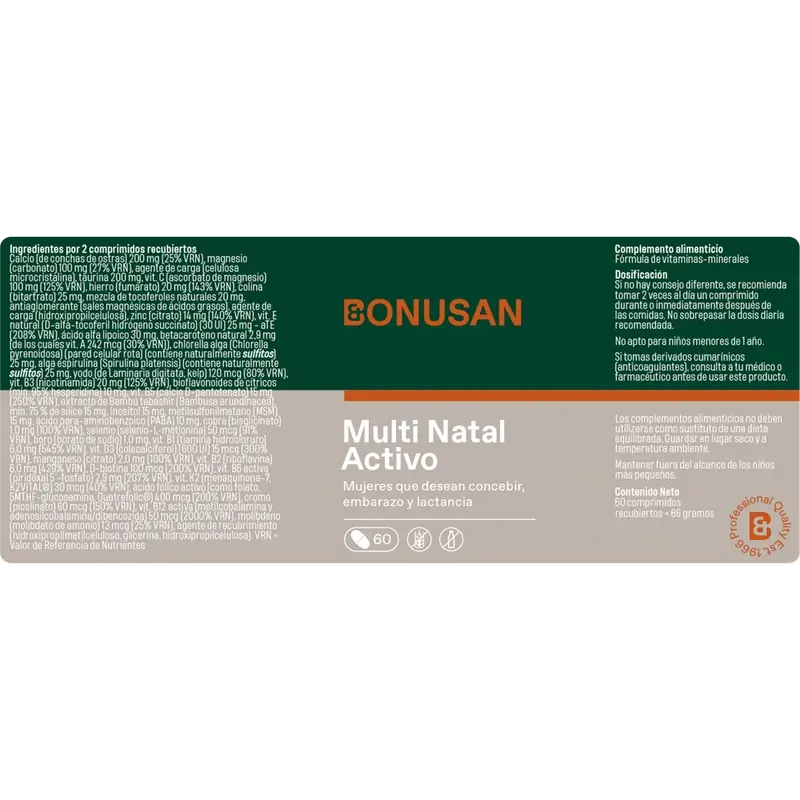 Bonusan Multi Natal Activo Pack 2 x 60 tabletas