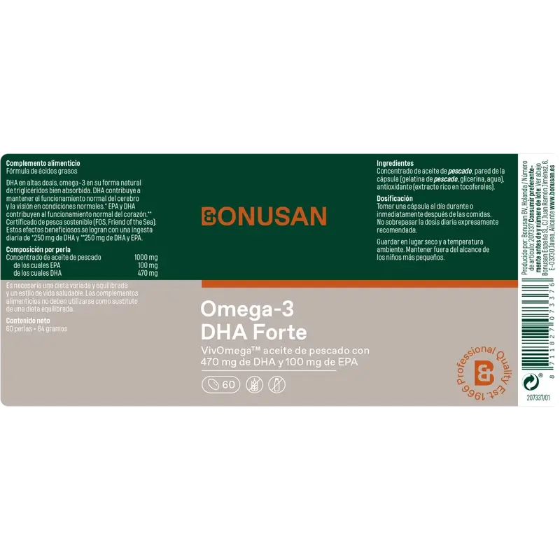 Bonusan Omega-3 Dha Forte, 60 perlas
