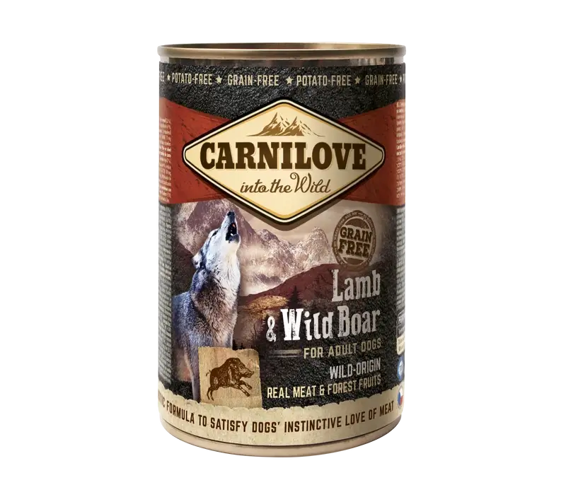 Carnilove Canine Adult Cordero Jabali Caja 6X400Gr comida húmeda para perros