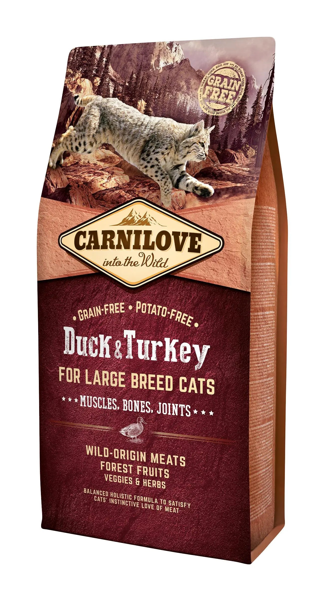 Carnilove Feline Adult Large Pato Pavo 6Kg pienso para gatos