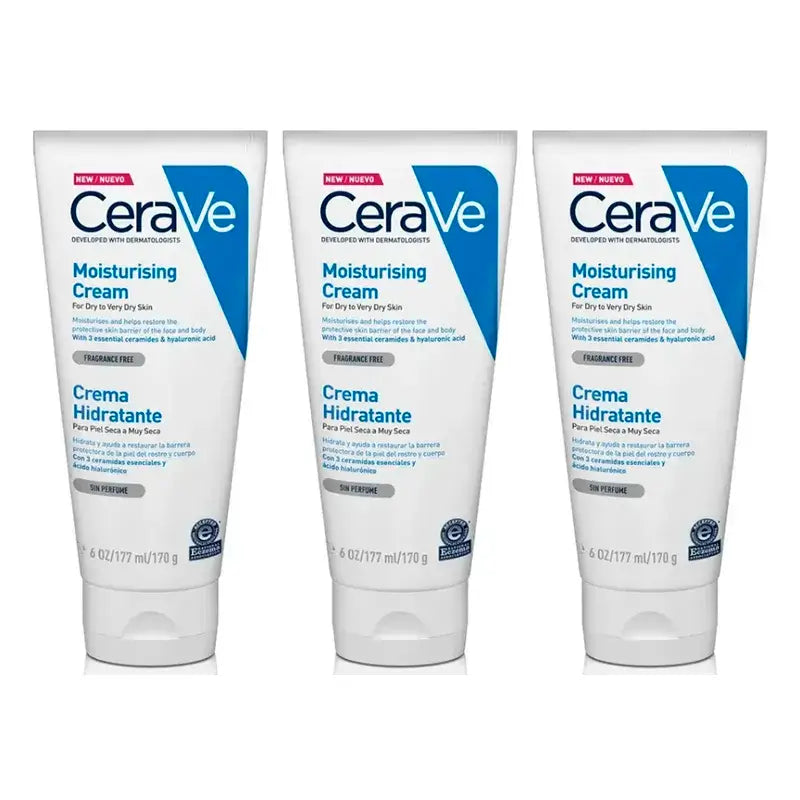 CeraVe Crema Hidratante, Pack 3 x 177 ml