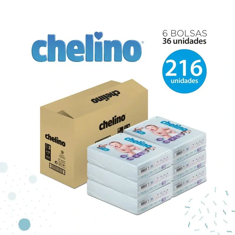 Chelino Pañal Talla 3 (4-10 Kg) , 36 unidades