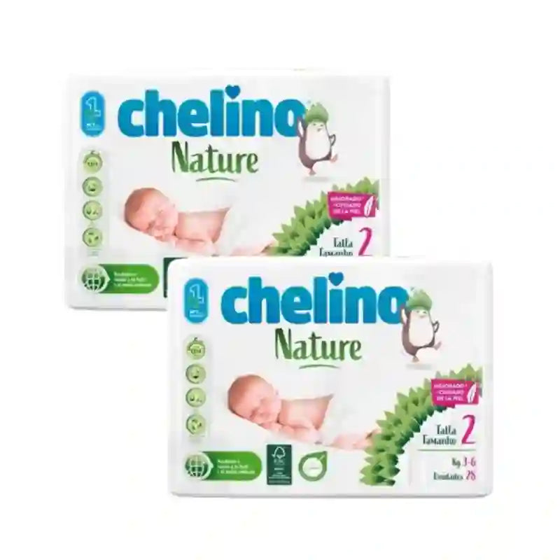 Chelino Nature Pañal Talla 2 (3-6 Kg) , 2X28 Unidades