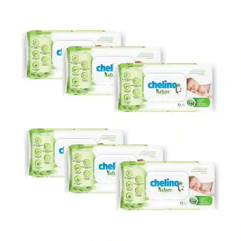 Chelino Nature Toallitas Infantiles , 6X72 Unidades