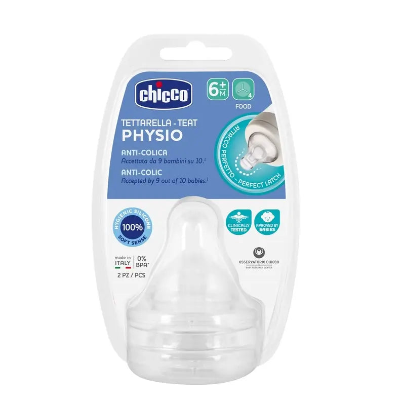 Chicco Tetina Physio Flujo Papilla 6 +M 2 Unidades