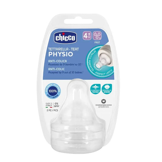 Chicco Tetina Physio Flujo Rápido 2 Unidades 4M+