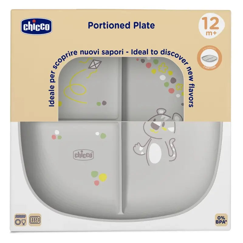 Chicco Plato Con Compartimentos 12M+ Gris