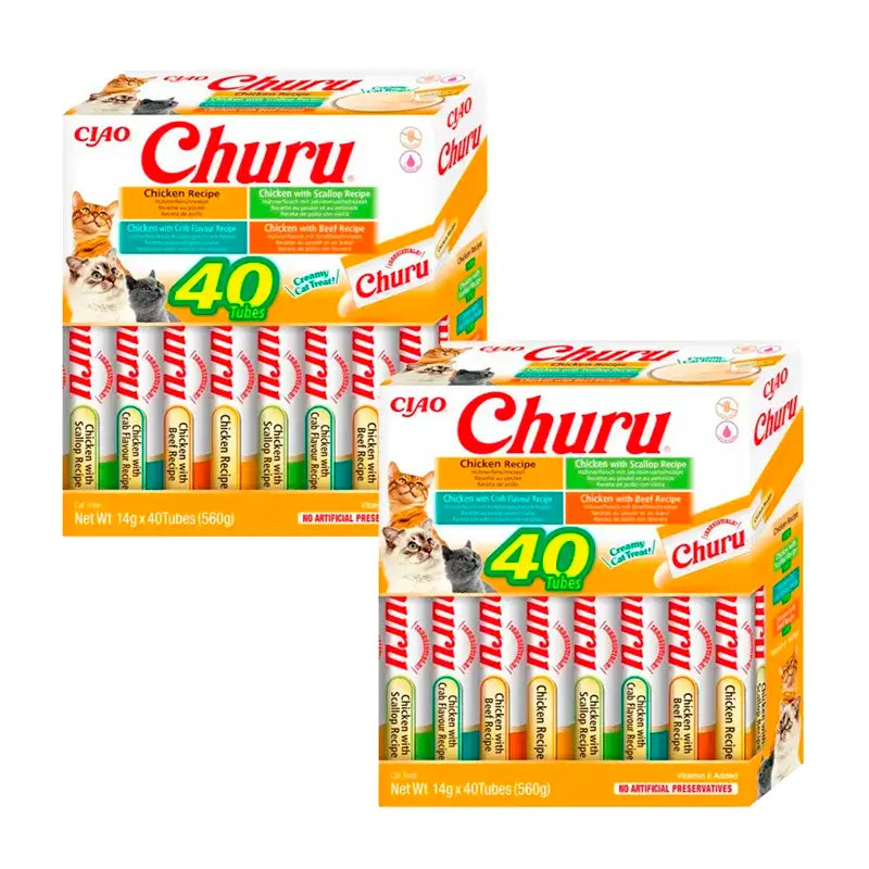 Churu Gatos Variedades de Pollo, Pack 2 x 40x14Gr