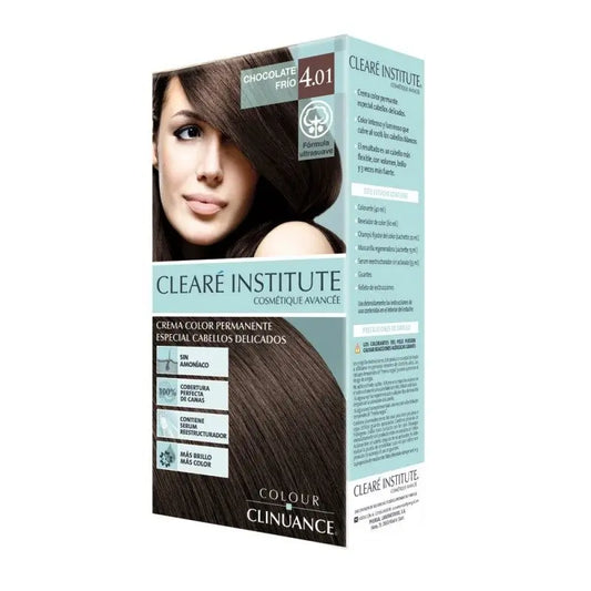 Clearé Institute Colour Clinuance Coloración Permanente Tinte Sin Amoníaco 4.01 Chocolate Frio