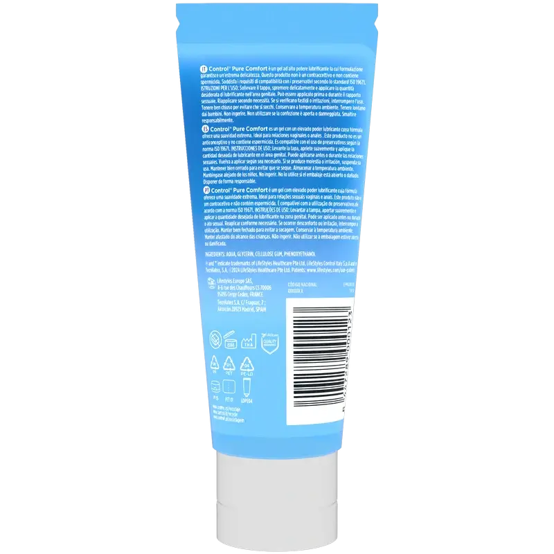 Control Purecomfort Tube Lubricante , 80 ml
