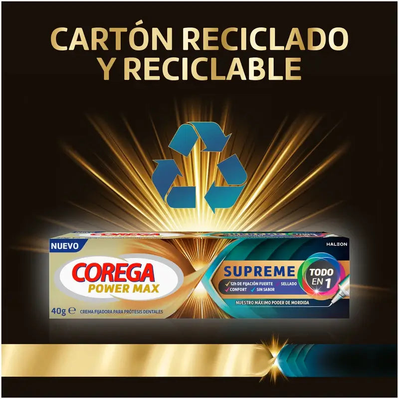 Corega Power Max Supreme Crema Fijadora Prótesis Dental , 70 gr