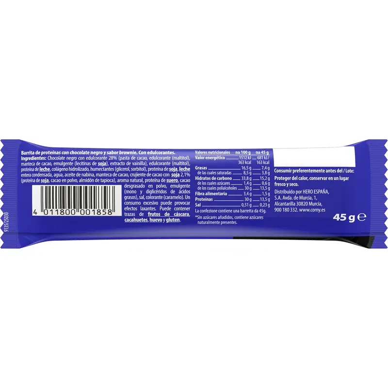 Corny Protein Soft Chocolate Negro Choco Brownie , 45 gr